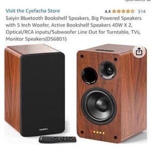 Saiyin Bluetooth Bookshelf Speakers